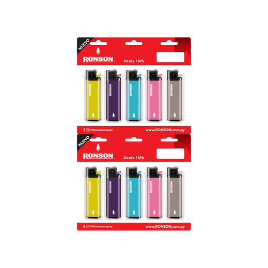 Pack Ronson Colourlite Blister x5